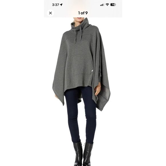 UGG Charlynne Poncho in Charcoal Heather Size M/L - Picture 2 of 6